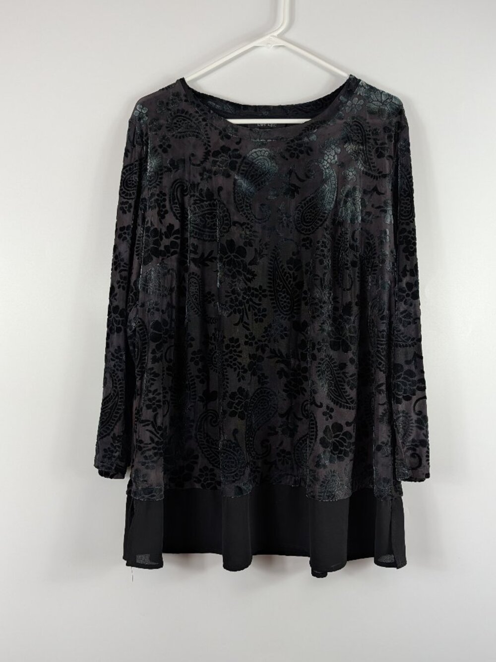 Karen Kane Velour Burnout Long Sleeve Tunic 2X